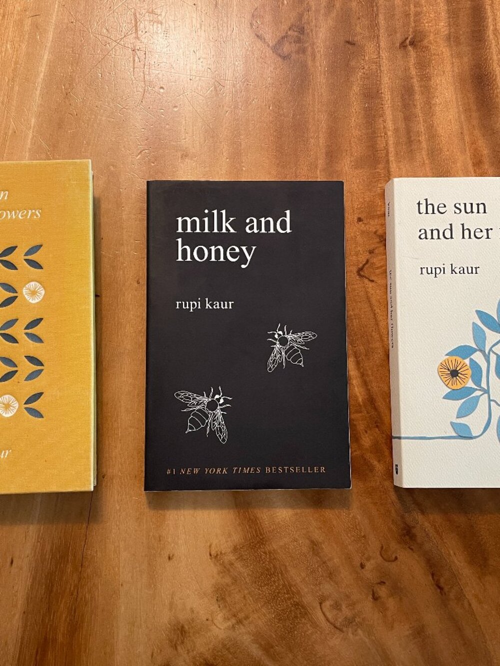 Rupi Kaur 3 Book Lot Milk and Honey Sun and Her Flowers Hardcover Paperback